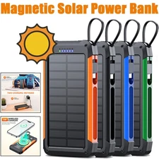 1000000mAh Solar Power Bank Wireless Portable Charger Fast Charging Battery Pack