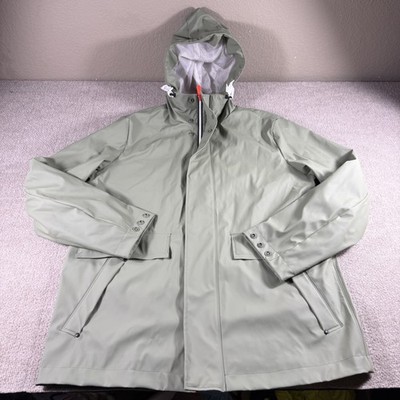 Hunter Waterproof Rain Jacket Men Large Green Hooded Shell Outdoor Coat New Tags