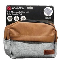Monbebe 3 in 1 Everyday Belt bag with Changing Pad Color Grey Brown Design NEW