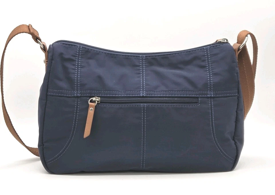 Bolso Bandolera The Sak Esperato Hobo Poliéster Correa Azul Marino Marrón Borde  Foto 2 de 4