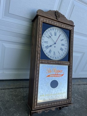 Vintage Dr Pepper Regulator Mechanical Clock Ad Memorabilia No Pendulum