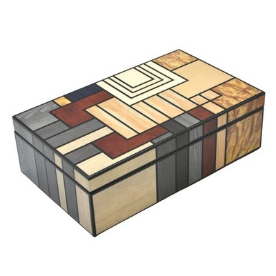 Schmuckbox - Edle Aufbewahrungsbox Intarsien   Art-Deco Schmuckdose   Coffee-Tab