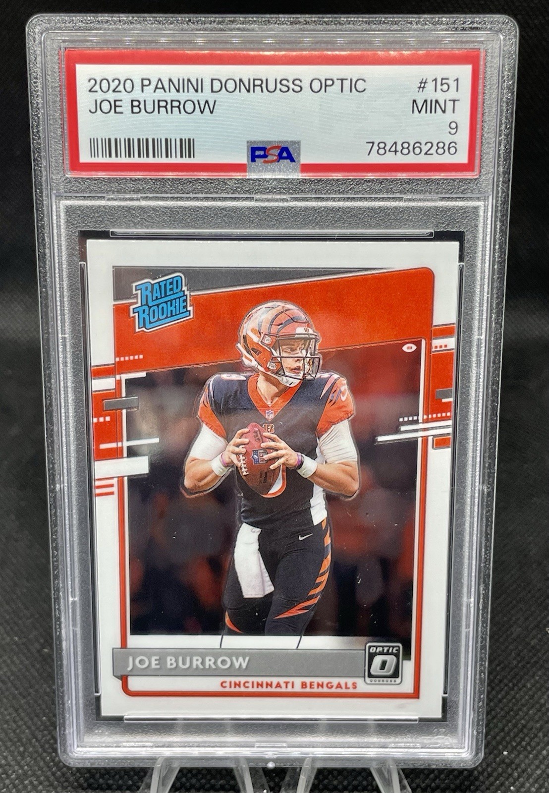 2020 Donruss Optic Joe Burrow Rated Rookie PSA 9 MINT Cincinnati Bengals #151 RC