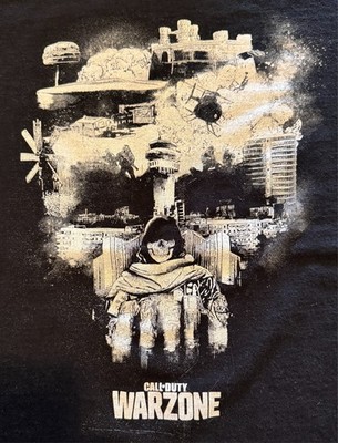 Call of Duty Warzone Adult black T-Shirt - Skull Solider Death Collage XL