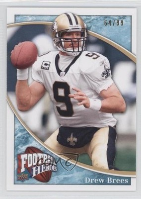 2009 Upper Deck Football Heroes Blue 64/99 Drew Brees #13 HOF 1e2j