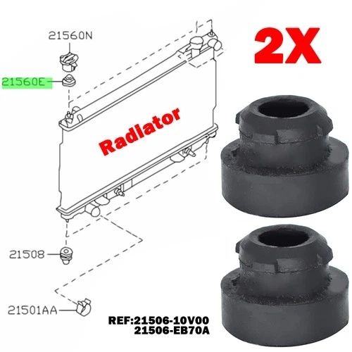 2pcs Upper Radiator Mount Bushing Rubber For INFINITI Q45 G35 M35 M37 QX50 QX60