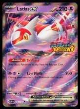 Carta Pokémon promozionale timbrata Latias ex 076/191 Holo Scintille Surging