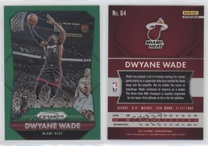 2015-16 Panini Prizm Green Prizm Dwyane Wade #64 HOF