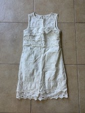 J.CREW White Solid Eyelet Cotton Tiered Ruffle Layered Sleeveless Dress 0