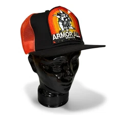 RARE Vintage 80s ARMOR ALL PRODUCTS Mesh Truckers Cap Snap Back Hat Made in USA