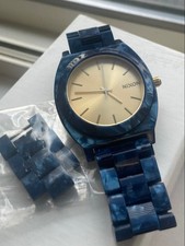 Battery Included. Excellent Nixon Watch 40 Time Teller Acetate. Blue.