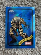 2025 Topps Chrome Marvel Sabretooth Blue Refractor /299 #92