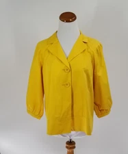 Halogen Size Medium M Sunflower Yellow Button Front Jacket Top