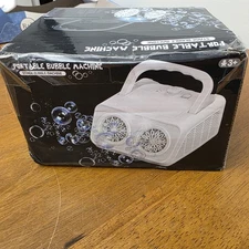 Automatic Bubble Machine Upgrade Bubble Blower w/2 Fans, Portable Bubble Maker