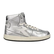 diadora Mi Basket Metallic Used High Top  Mens Silver Sneakers Casual Shoes 1785
