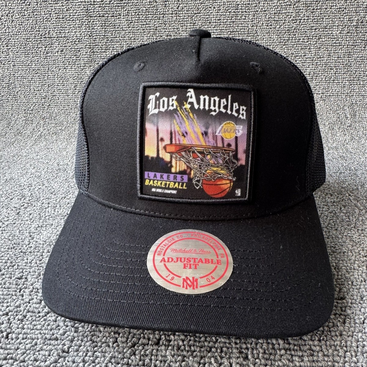 Mitchell & Ness Los Angeles Lakers Black Trucker Cap Hat