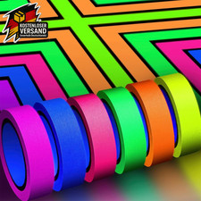 Neon Klebeband fluoreszierend UV Leuchtband 6 Farben 5m x 15mm für Dekorationen