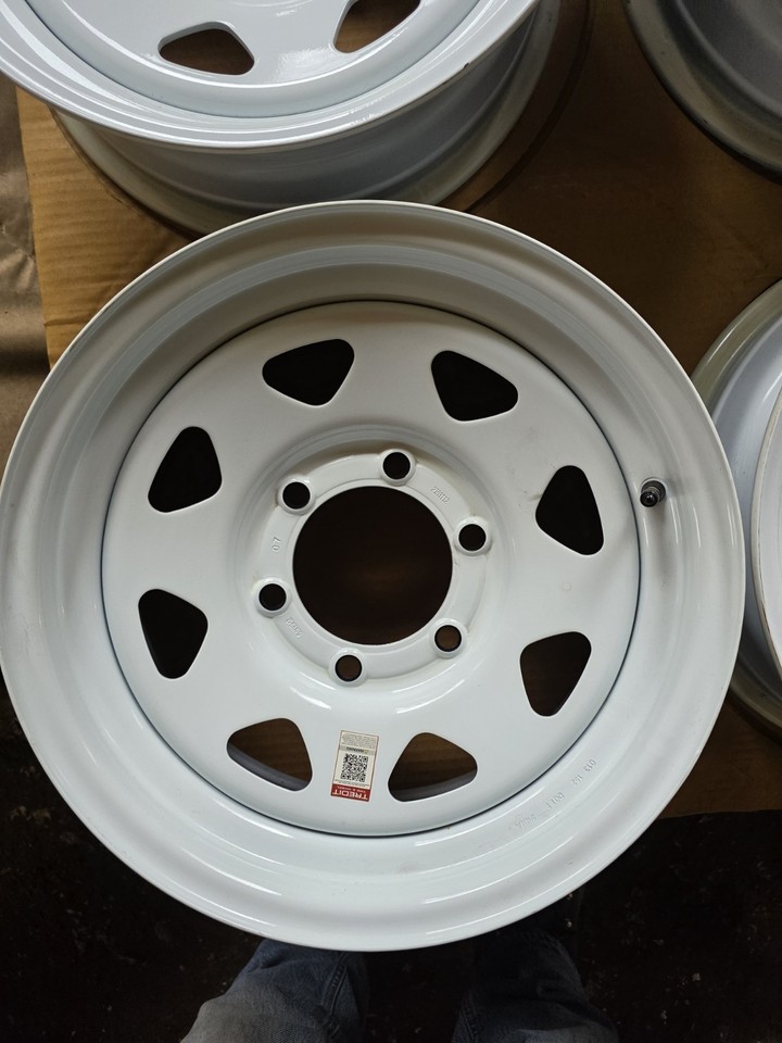 15x6 6x5.5 WHITE Spoke Trailer Wheel / Rim 15 Inch / 6 Lug RV LOW ...