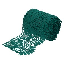 4 Inch Wide 5 Yard Lace Ribbon Floral Pattern Dark Green Lace Trim Ribbon
