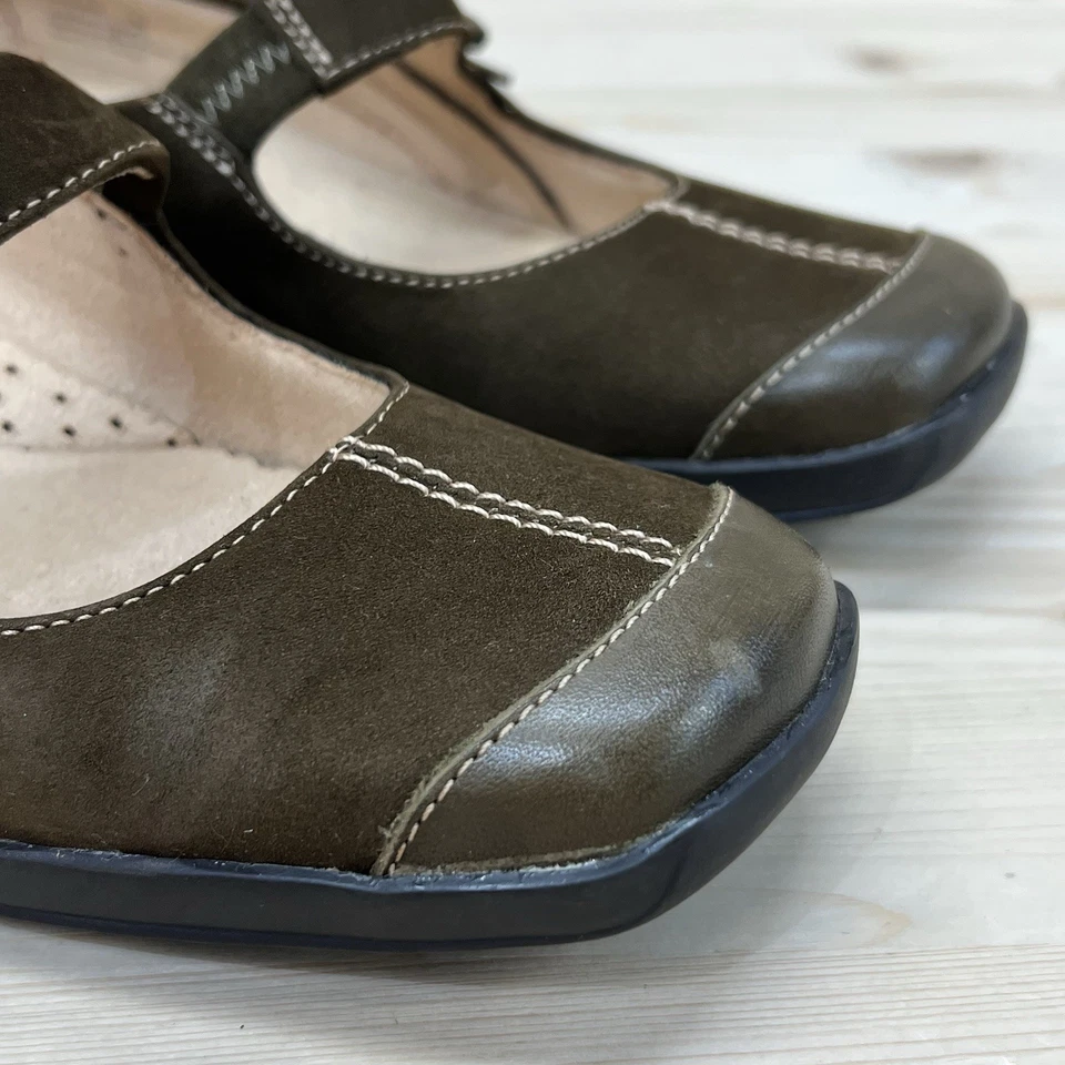 Zapatos Naturalizer Mujer 7M Diario Marrón Gamuza Cuero Mary Jane Bow Foto 3 de 4