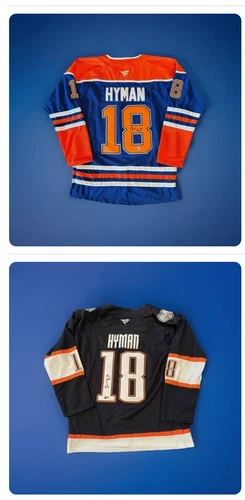 2x ZACH HYMAN Signed Autographed Edmonton Oilers Hockey Jersey BAS COA auto