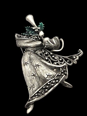 Spilla Quadrata In Peltro Argentato 'Faccia Di Leone' Di - Foto 5