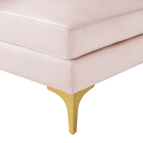 Modway Channel Tufted Performance Velvet Sectional Sofa Corner Chair - Picture 5 of 6