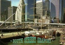 PLEASE READ !! New York City NY - South Street Seaport - Continental Postcard