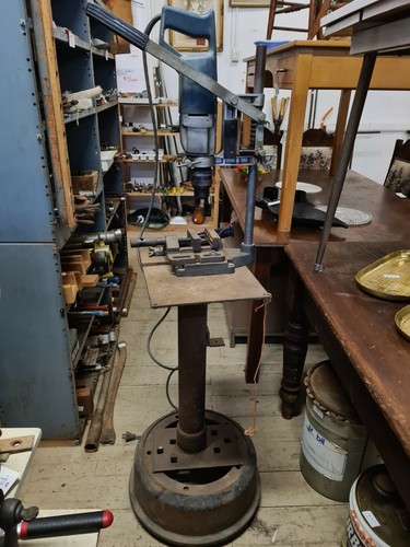 Vintage Drill Press Stand with Vice 