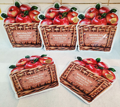 The SAEM Natural-tox Apple Mask Sheet 0.7 oz each New- Lot of 5 -Korean Beauty