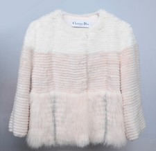 Christian Dior Mink Fox Fur Jacket It40 Silk Lining Coat Made In France