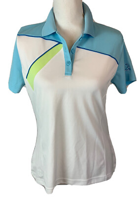 Kate Lord Performance Blue/White golf polo shirt women's Sz M | eBay