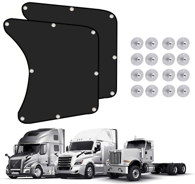 2X For Freightliner Cascadia Semi-Truck Side Window Sun Shade UVs Block Shield