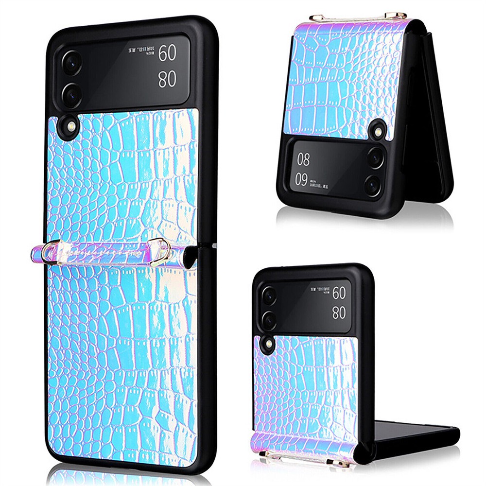 Phone Case Shell Hand Strap Protective Cover Leather Case for Samsung Z Flip 3