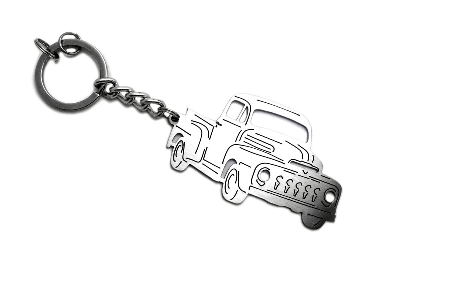 Stainless Steel Keychain Laser Cut Car Body Design Key Ring Fit Ford F1