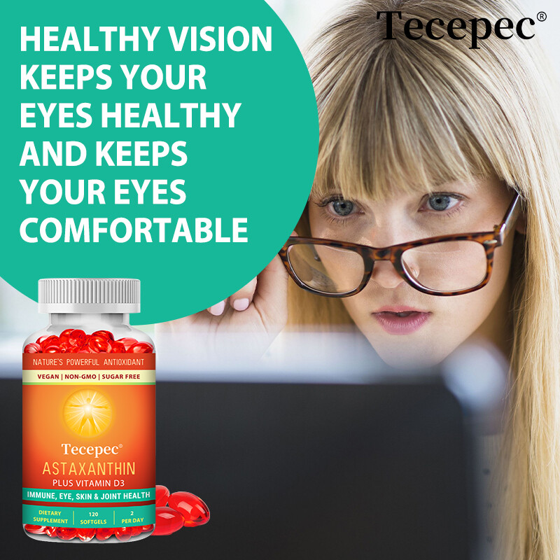 Complément Alimentaire Astaxanthine 12 Mg - 120 Gélules, Santé Des Yeux Et Articulations, Marque Micro-ingrédients