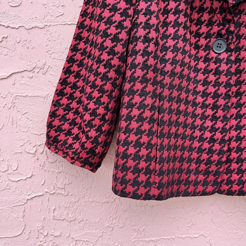 Semantiks Blazer Jacket Houndstooth Red Black Fall Preppy Womens Size 16 - Picture 2 of 12