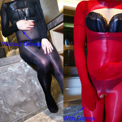 Plus Size Bodystocking 8D Glänzend Catsuit Overall Nylon Shiny - Foto 5
