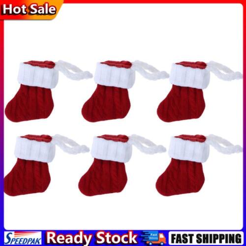 6pcs/Set Cute Weihnachten gestrickte Socken Gabel Löffel Cover staubdicht Geschi - Bild 1 von 12