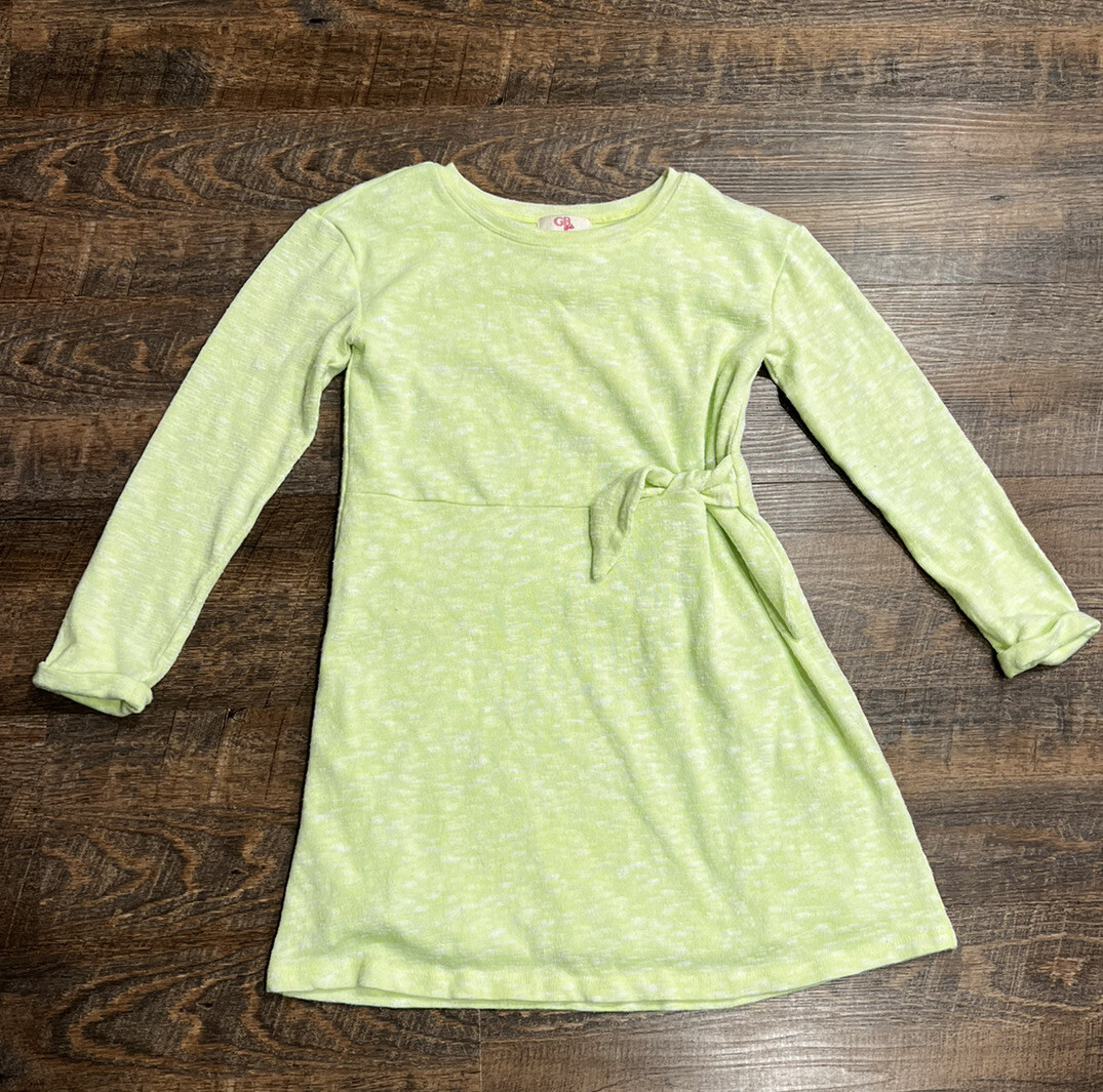 GB Girl's Large Lime Knit Faux Wrap Dress | eBay