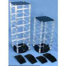2 Revolving Rotating Jewelry Display Stands with 100 2" Black Earring Cards