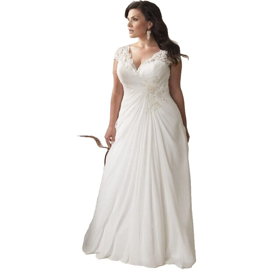 Cap Sleeve Chiffon Wedding Dresses