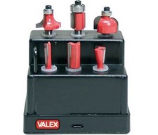 Valex Kit Frese legno 6pz Gambo 6mm Fresatrice verticale Fresatura Scanalatura