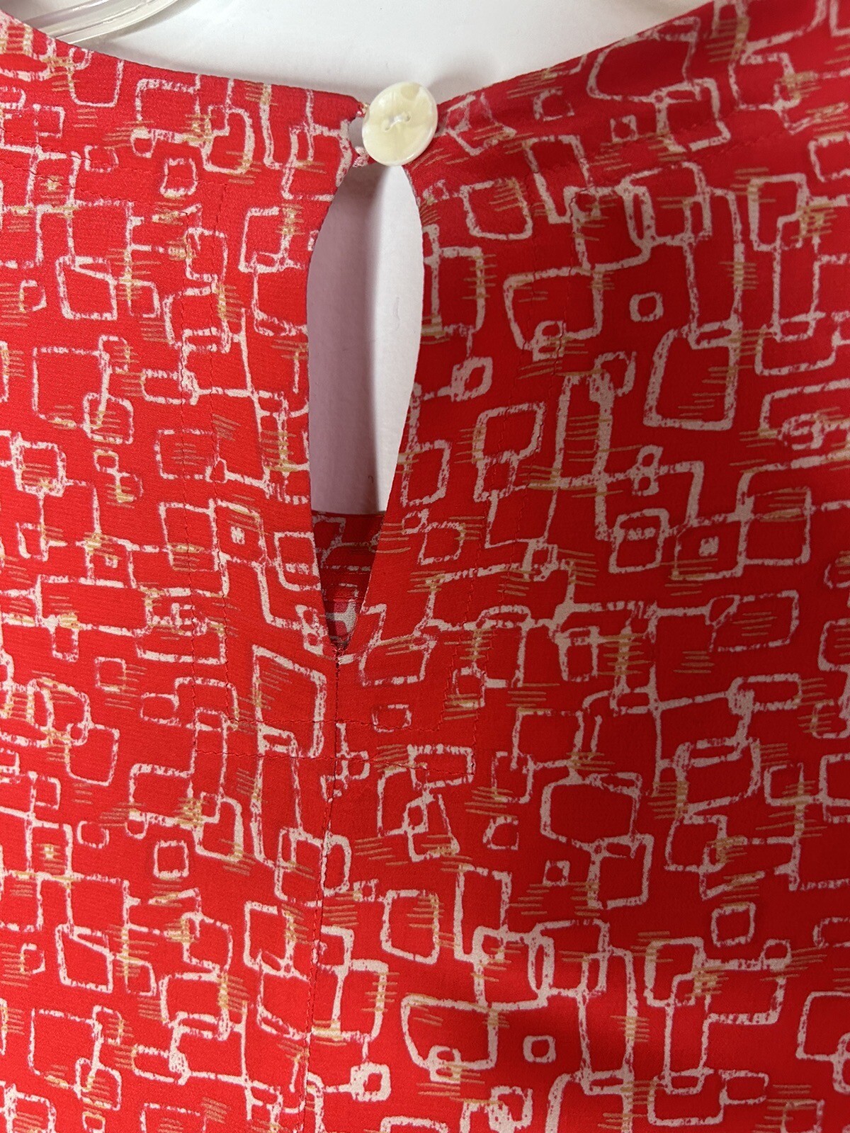 August Silk Basic Top Shell Abstract Printed Blou… - image 7