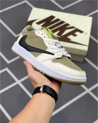 FZ3124-200 Travis Scott Nike Air Jordan 1 Low Golf NRG Neutral Olive (Men's)