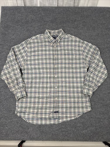 Vintage Structure Men’s XL Plaid Button Down 100% Cotton Mid-Weight/Heavy
