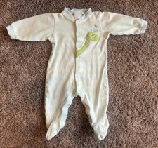 Carters 6-9 month one piece sleeper with snaps Giraffe  Bee Stripes