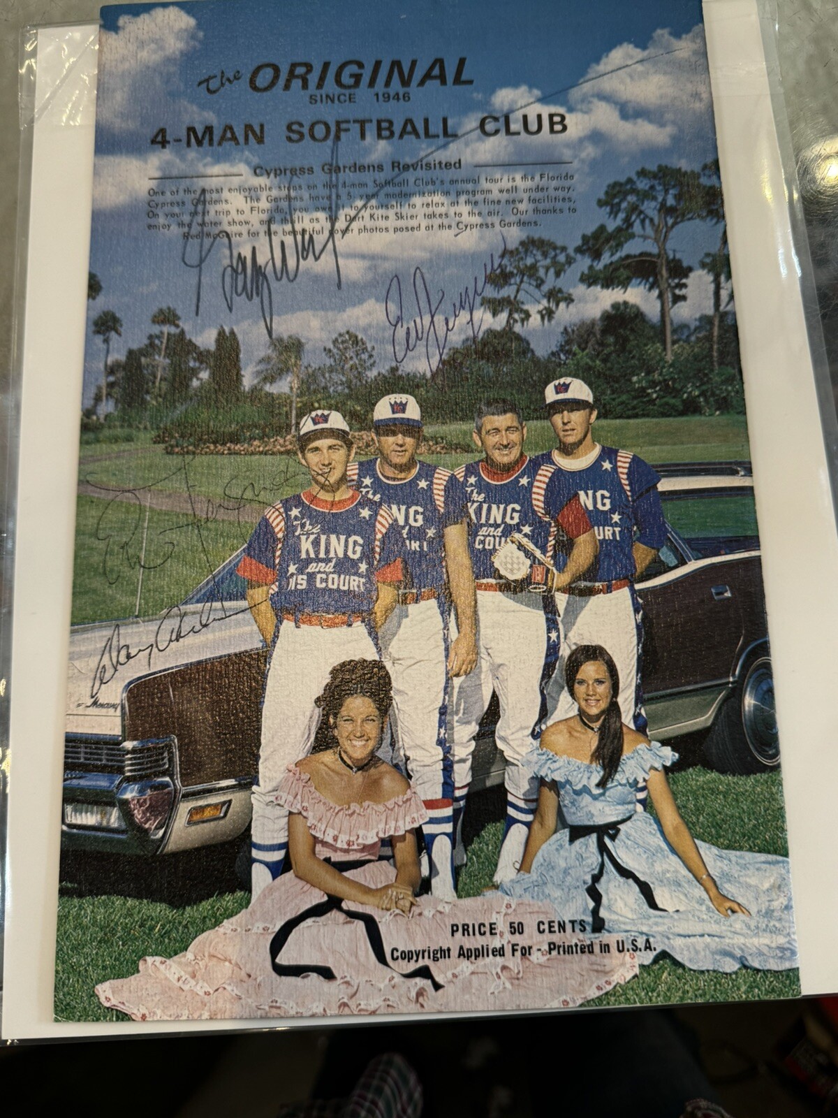 1973 Eddie Feigner King And His Court Program 4 Man Softball