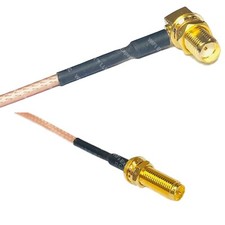 RG316 SMA FEMALE ANGLE to RP-SMA Female Long RF Cable Rapid-SHIP LOT