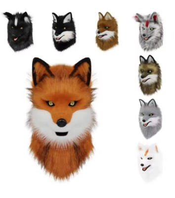 #ad Animal Wolf Mask Cosplay Costume Accessories Furry Faux Fur Dog Fox Full Head AU $107.32